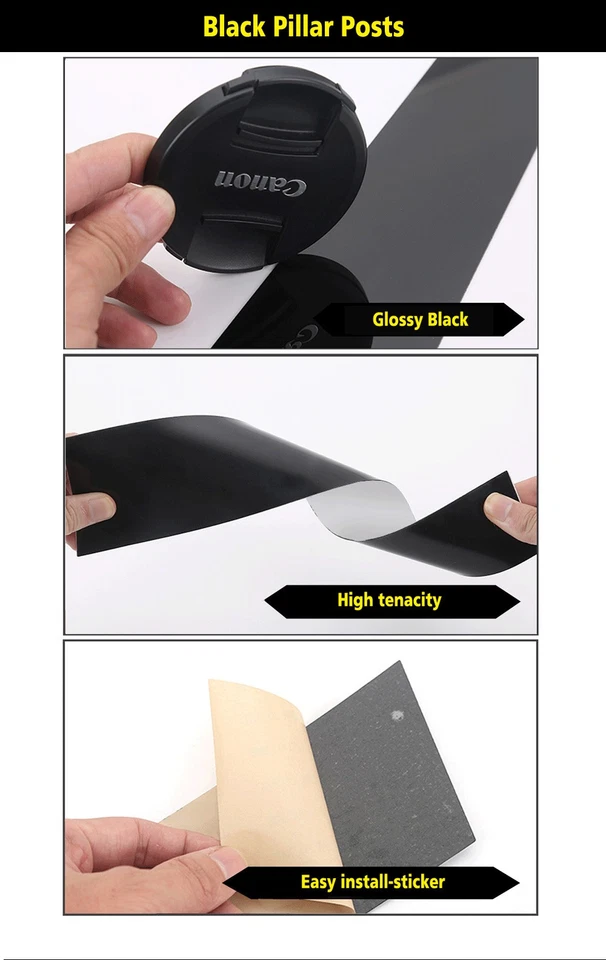 Black Pillar Posts for Chrysler Town & Country/Dodge Grand Caravan 01-07 2pc - Image 3 of 4