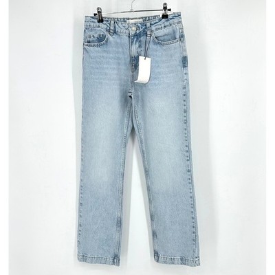 NWT ZARA The Mid Rise Full Length Jeans Light Wash Denim Women US 4 EUR 36