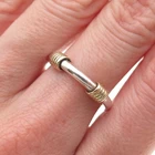 Tiffany & Co. 925 Sterling Silver 18K Gold Vintage Coiled Band Ring Size 5.5