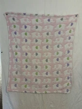 2 baby blanket featuring elephants pink yellow