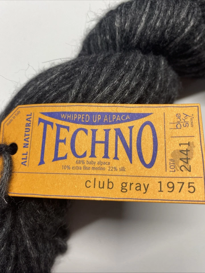 Lote 2441 hilo de alpaca batido techno fibra cielo azul color club gris 1975 Foto 3 de 4