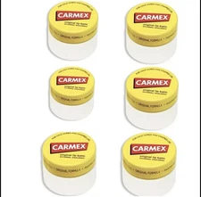 Lot Of 6 Carmex Original Classic Lip Balm Jar, 0.25 oz Each Free Shipping