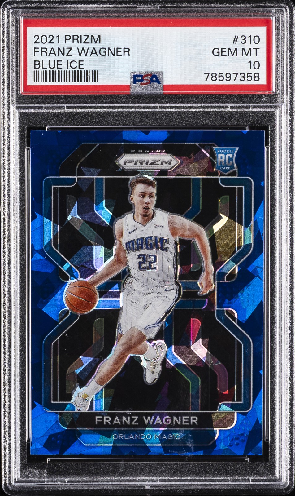 2021 PANINI PRIZM BLUE ICE #310 FRANZ WAGNER 68/125 PSA 10