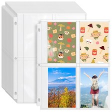VOKOY 50 Pack 5" x 7" Clear Photo Sleeves for 3 Ring Binder, Double Sided 2-P...