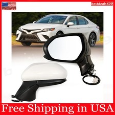 Left Driver side Mirror Fits 2018-2024 Toyota Camry with Power L-3PINS, White