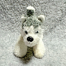 Aurora Husky Plush 8  Gray White Stuffed Animal Puppy Dog Soft Toy
