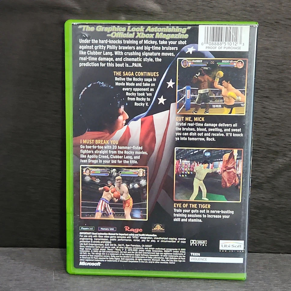 Rocky Xbox videogame completo testado na caixa Sylvester Stallone recondicionado - Imagem 3 de 4