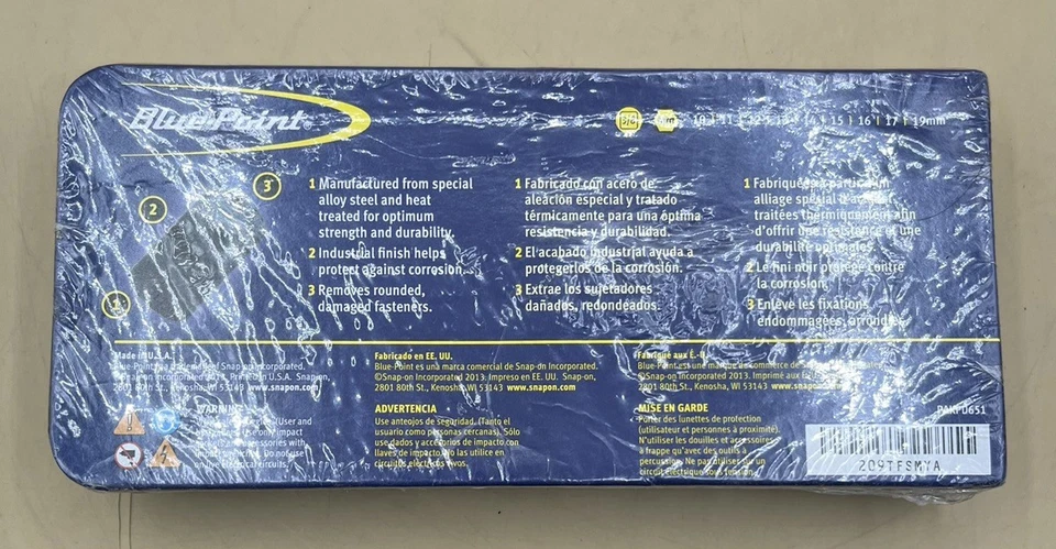 BLUE-POINT 209TFSMYA 9PC 3/8" DRIVE METRIC/SAE SHALLOW TWIST IMPACT  (MVP032513) - Image 3 of 3