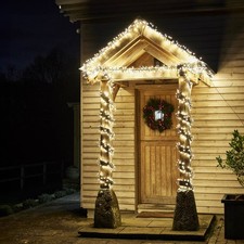 LED Christmas String Lights Cluster 2000 Warm White Timer Indoor Outdoor Home