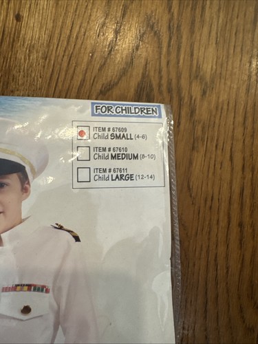Children’s Navy Admiral Costume Jacket With Vest + Jabot Size Children S (4-6) - Picture 3 of 6
