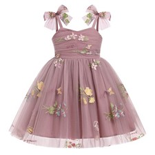 Baby Birthday Dress, Baby Girl Wedding Guest Sequin Flower Princess Tutu Tull...
