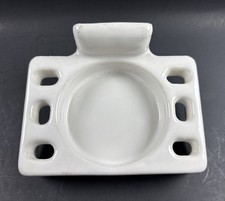 Toothbrush Cup Holder Porcelain Retro MCM Shower Bath White Vintage  READ 