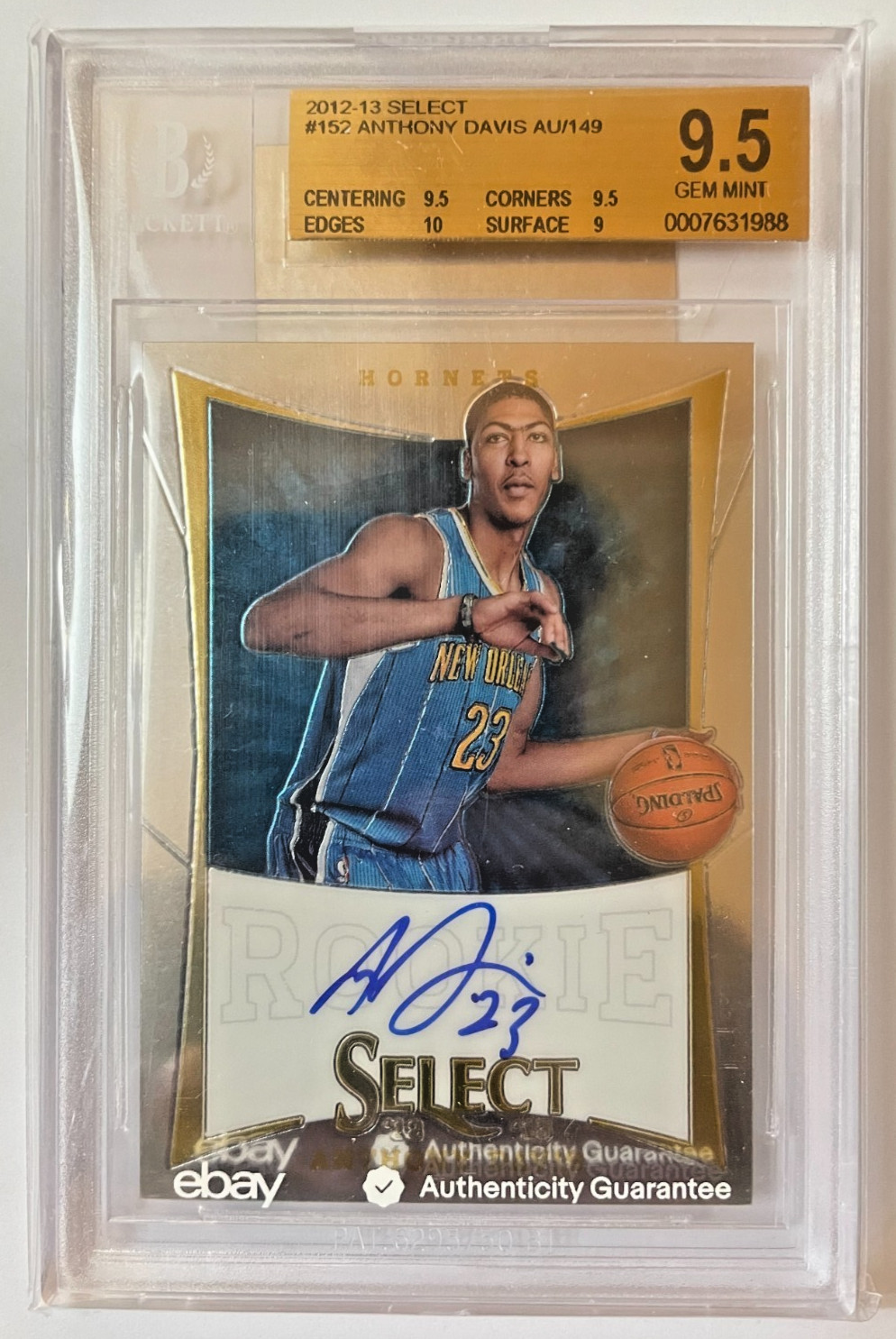 Anthony Davis - 2012-13 Panini Select #152 Rookie Auto RC /149 - BGS 9.5