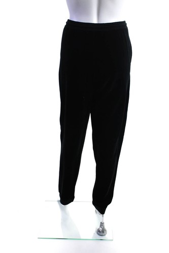Donna Karan Womens Low Rise Drawstring Velour Sweatpants Black Size Small - Picture 3 of 6