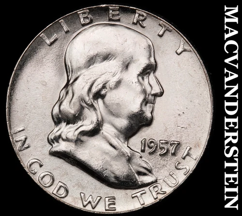 1957 Franklin Half Dollar- Choice Gem Brilliant Uncirculated Luster #i9234