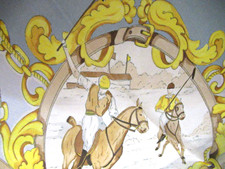 FATTORSETA 100 ITALIAN SILK CHIFFON 33x33 SCARF POLO HORSES - MADE IN ITALY