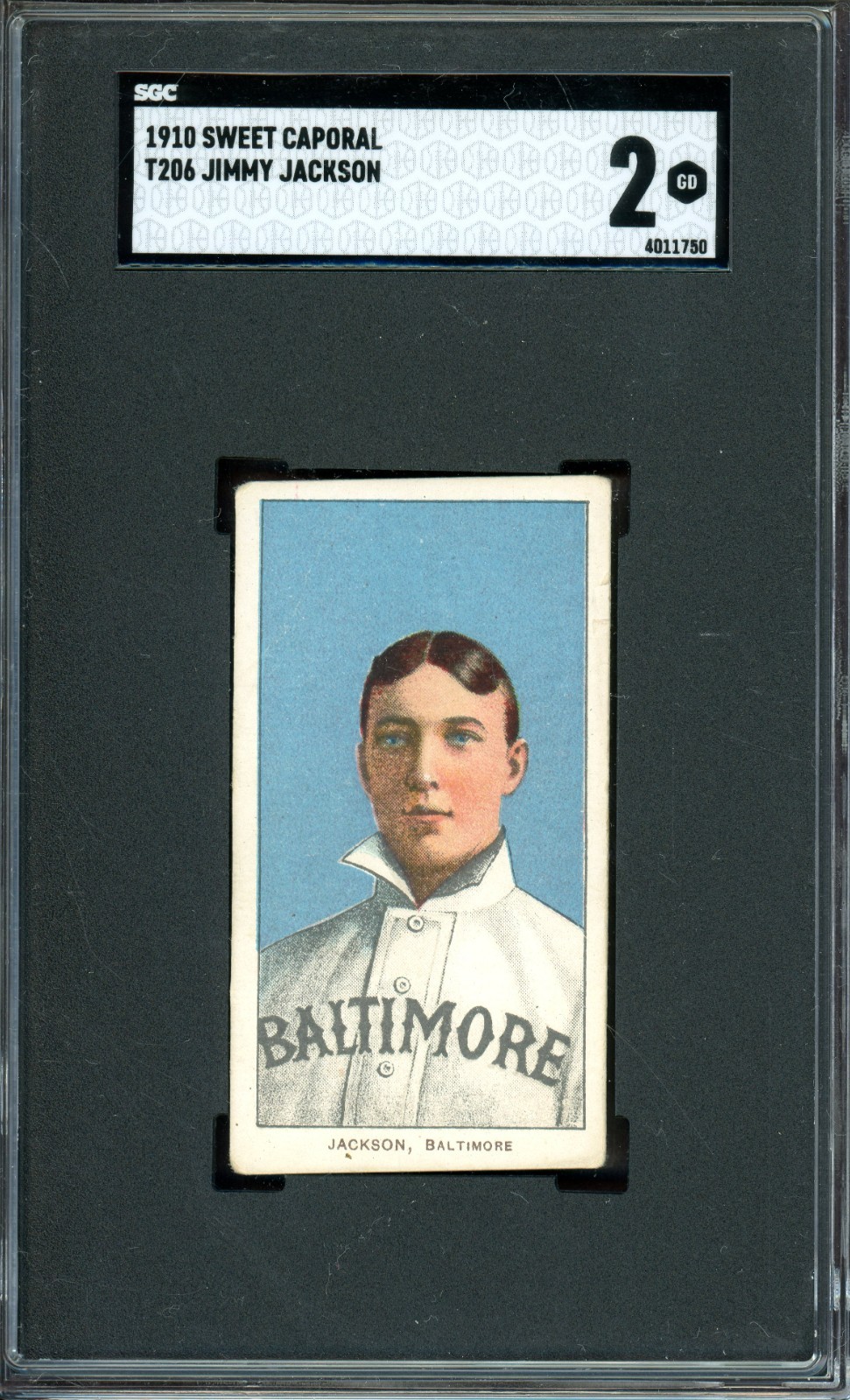 JIMMY JACKSON ~ 1910 T206 Sweet Caporal Baseball Card ~ SGC 2 GOOD