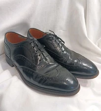 Johnston & Murphy Optima Leather Wing Tip Oxfords Lace Up Dress Shoes Black 11 D