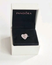 PANDORA Silver Sweetheart Heart Charm Pink Zirconia S925 ALE Pretty Gifting 