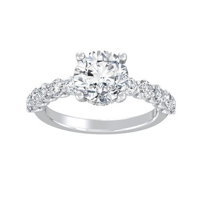 2Ct Lab Grown Diamond 10K White Gold Engagement Ring Size 7 Gift for Women