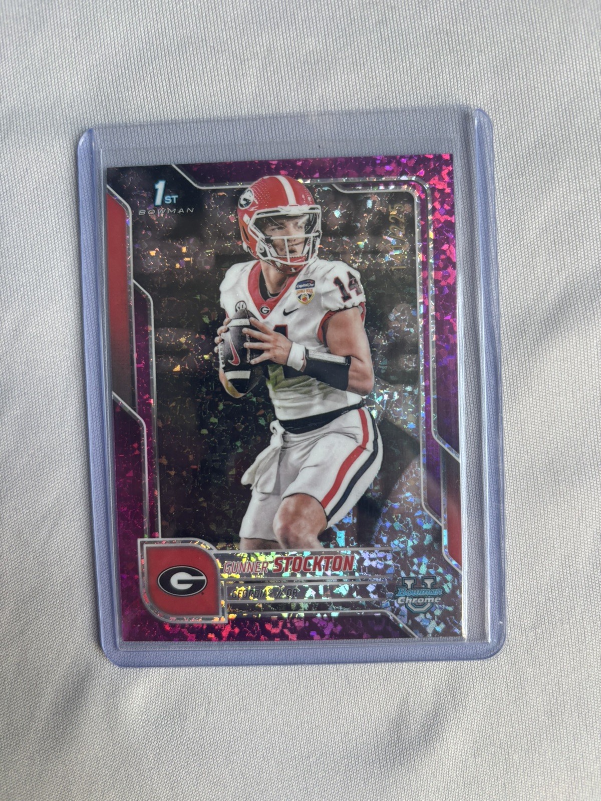 Gunner Stockton 2025 Bowman Chrome U 1st Fuchsia Mini-Diamond #d /225 Georgia