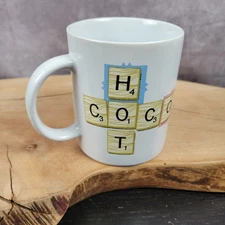 Scrabble Wooden Tile Mug Hot Cocoa Coffee Tea Hasbro 2005 Sherwood Brand Cup
