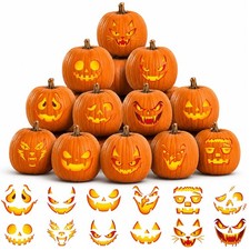 Halloween Pumpkin Decorating Kit with Stickers and Party Decorations
