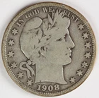VG 1908 Barber Half Dollar