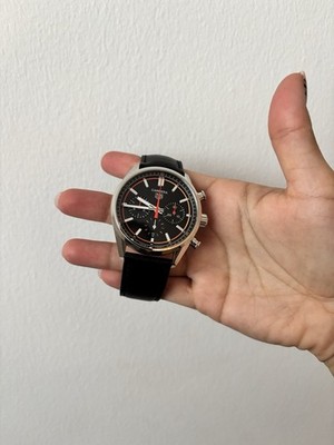 Tag Heuer Carrera Chronograph Black Dial Steel Mens Watch CBN201C Box Card