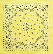 22" Paisley Bandana Handkerchief Scarf Assorted Pastels 100 Cotton Made In USA
