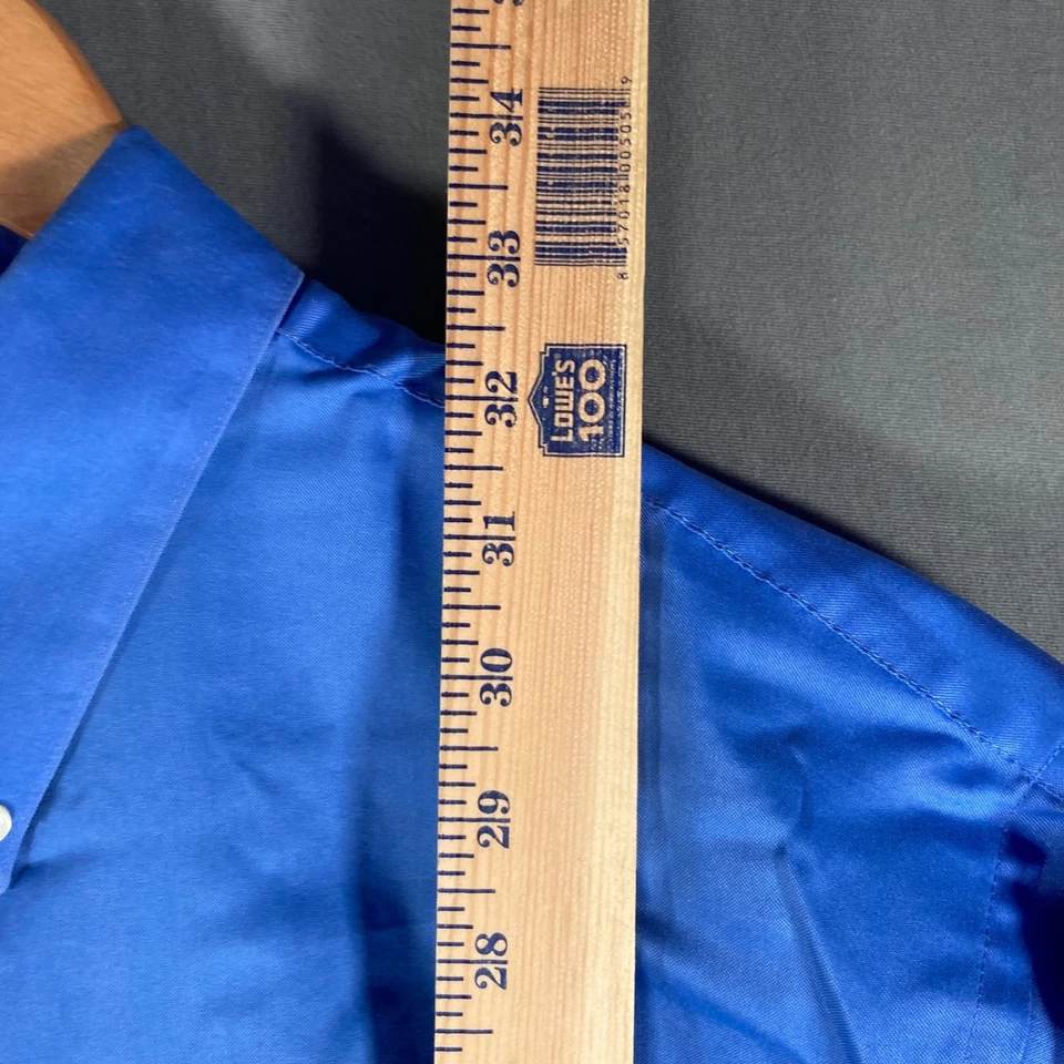 Camisa de vestir Van Heusen para hombre XL azul con cabeza de clavo pincha manga larga abotonada Foto 4 de 4