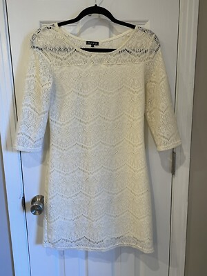 Incoh of LA  Womens Ivory Lace Dress 3/4 Sleeves Size P/S