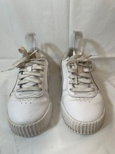 PUMA Shoes Womens 6.5 Carina Casual Sneakers White Leather Low Lace Up 370325-02