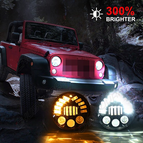 For Jeep Gladiator 1962-1966 1969 Pair 7" inch Round LED Headlights DRL - Picture 7 of 10