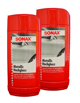 2 x SONAX Metallic Hochglanz 500ml, Lackpolitur, Autopolitur, Kfz-Pflege