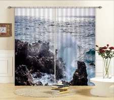 3D Ocean Waves Reef ZHUA3070 Photo Curtain Window Blockout Fabric Amy 2023