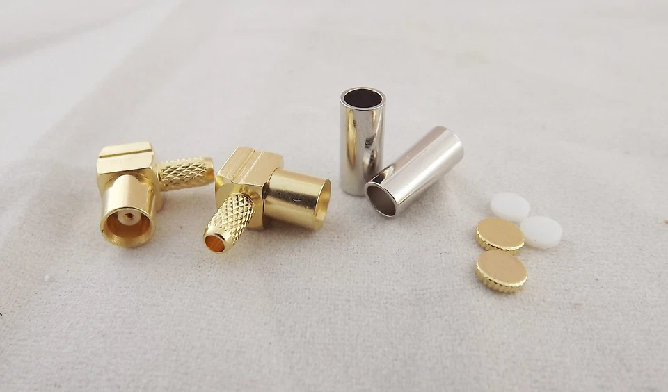 100x MCX Female Jack Right Angle Crimp for RG174 RG316 LMR100 Cable RF Connector - Image 2 of 4