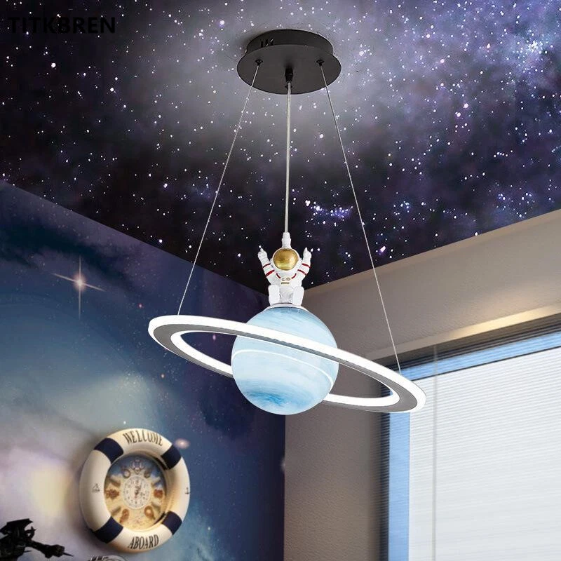 Children Room Pendant Lights Indoor Lighting Planet Earth Ceiling Lamp  Fixtures