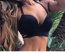 NWT Victoria's Secret VS Bombshell add 2 cups bikini swim top 34B Black Longline