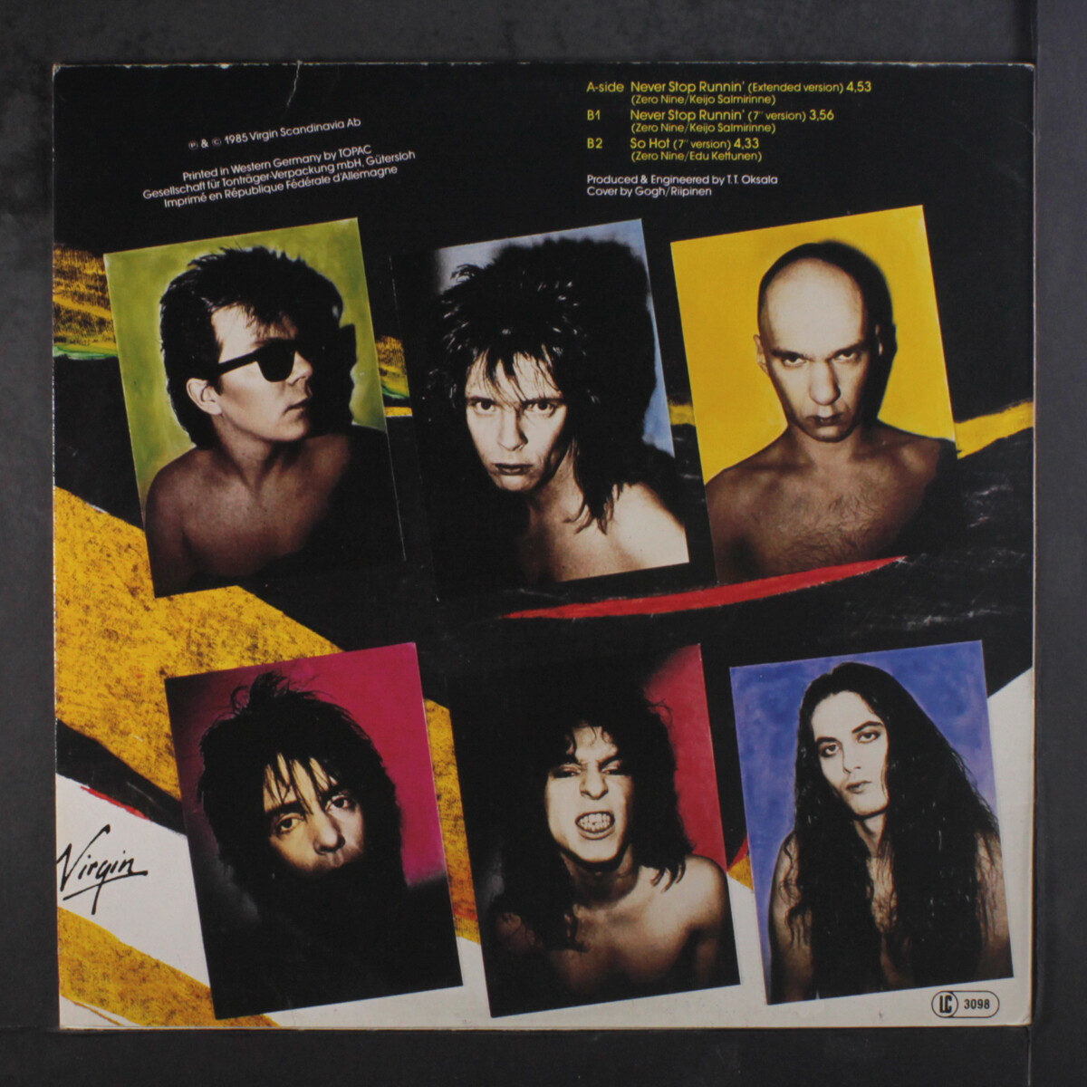 トイガン VINYL ZERO NINE: never stop runnin' Virgin 12