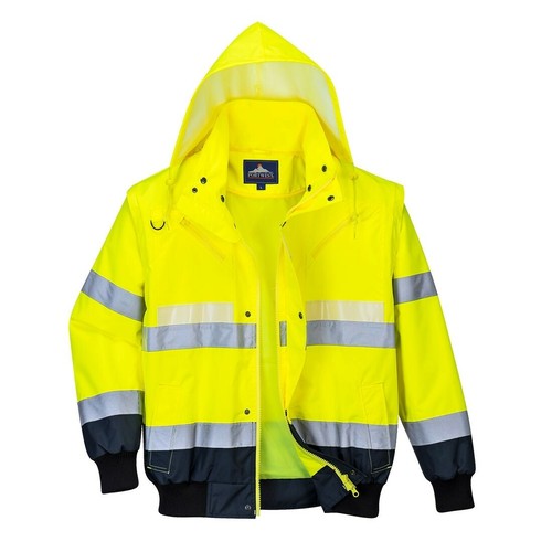 de Bombardero Portwest Glowtex 3 en 1 Impermeable Fluorescente Hi Vis Ropa de Trabajo |