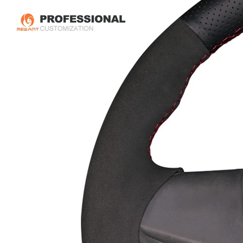Cubierta de volante de gamuza de cuero negro para Chevrolet Aveo Holden Cruze Ravon - Imagen 5 de 8