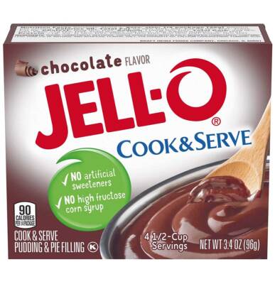 Jell-O Cook & Serve Pudding & Pie Filling Chocolate Flavor - 3.4 Oz - Pack of 12
