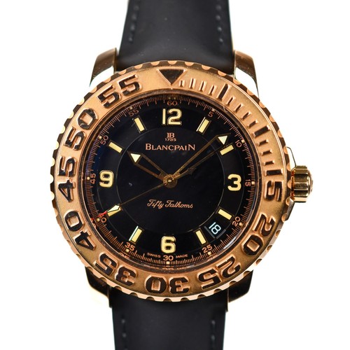 Blancpain Fifty Fathom 2200-3630-63 1998 Limited 100 18k Rose Gold Full Set Rare