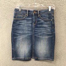GAP 1969 Straight  Pencil Skirts Womens 24/00 Blue Dark Vintage 5 Pockets Zip