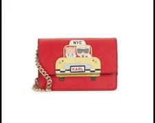 Red Karl Lagerfeld Paris Maybelle Crossbody Bag Faux Leather New with Tags