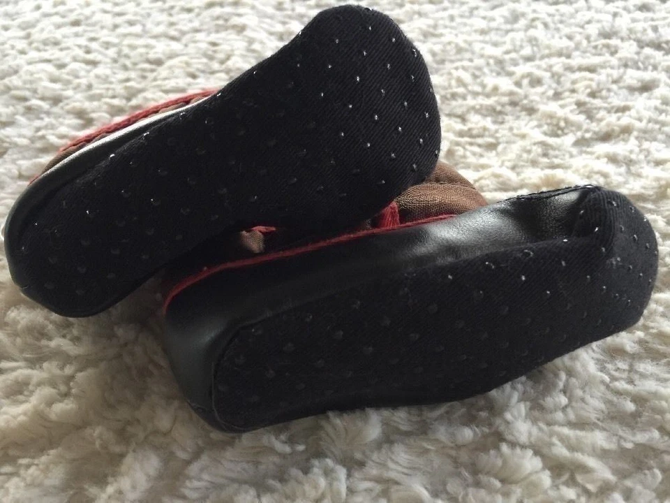 Old Navy мальчиков коричневый черный флис с подкладкой Baby ботинок ботинки 0-6 месяцев - Изображение 2 из 4