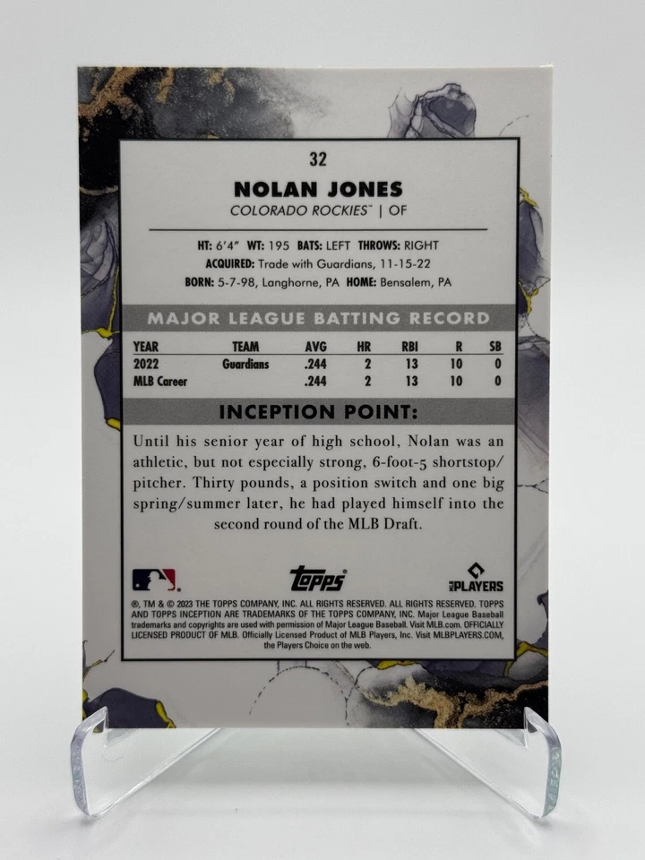 2023 Topps Inception #32 NOLAN JONES (RC) | Green - Image 3 of 3