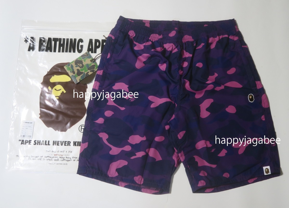 A BATHING APE Men's COLOR CAMO APE HEAD ONE POINT BEACH SHORTS