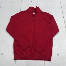 Calvin Klein Red Knit 1/4 Zip Pullover Sweater Youth Boys Size XL